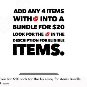 Any item with 💋 are eligible for the 4 four $20